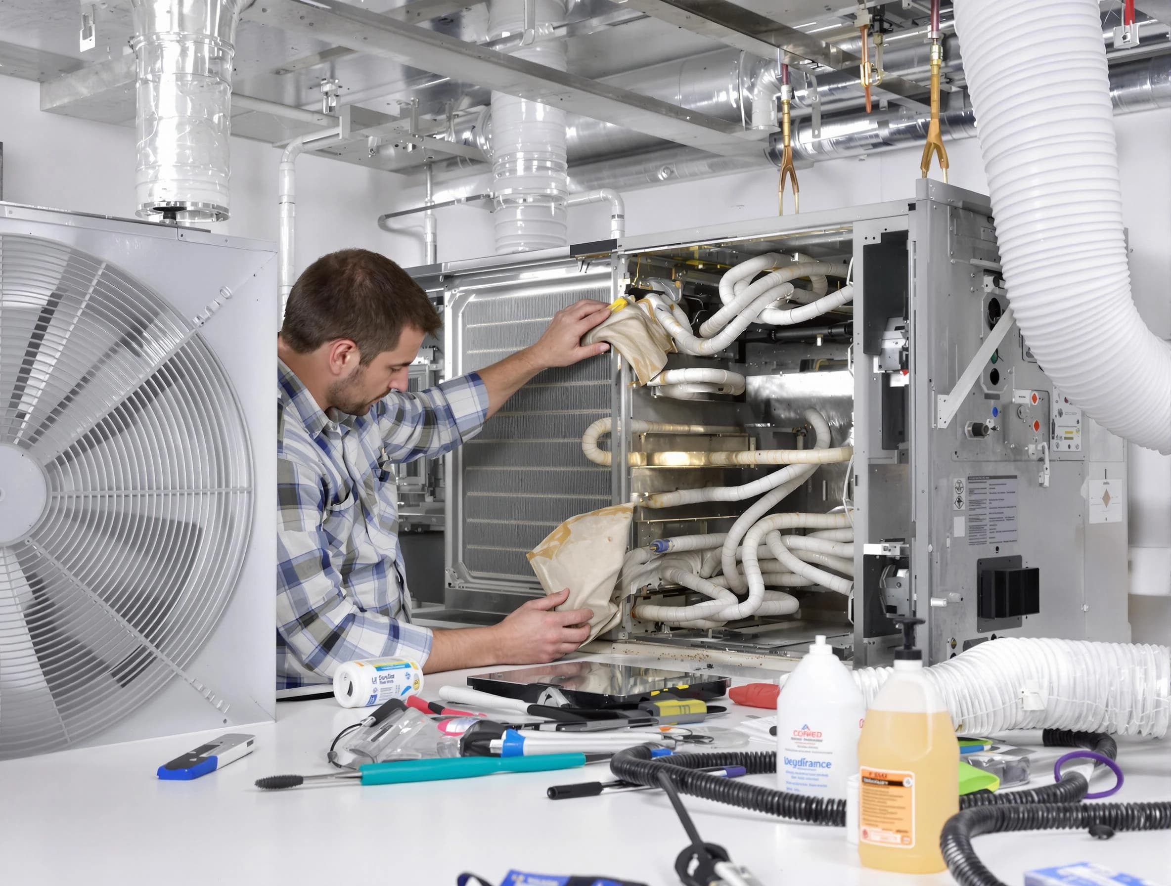 Yukon Air Duct Cleaning specialist performing precision AC coil cleaning in Yukon