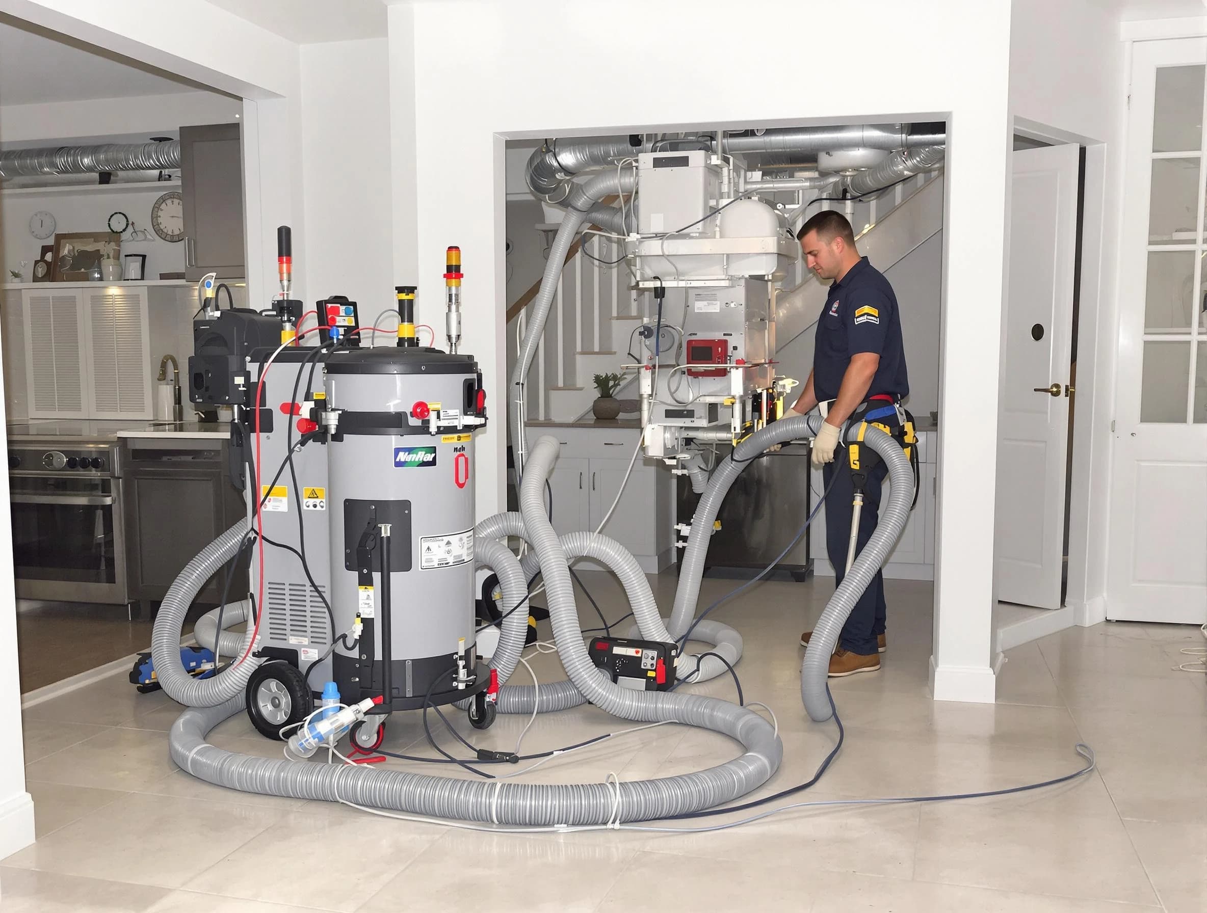 Yukon Air Duct Cleaning technician operating negative pressure cleaning equipment for thorough duct maintenance in Yukon