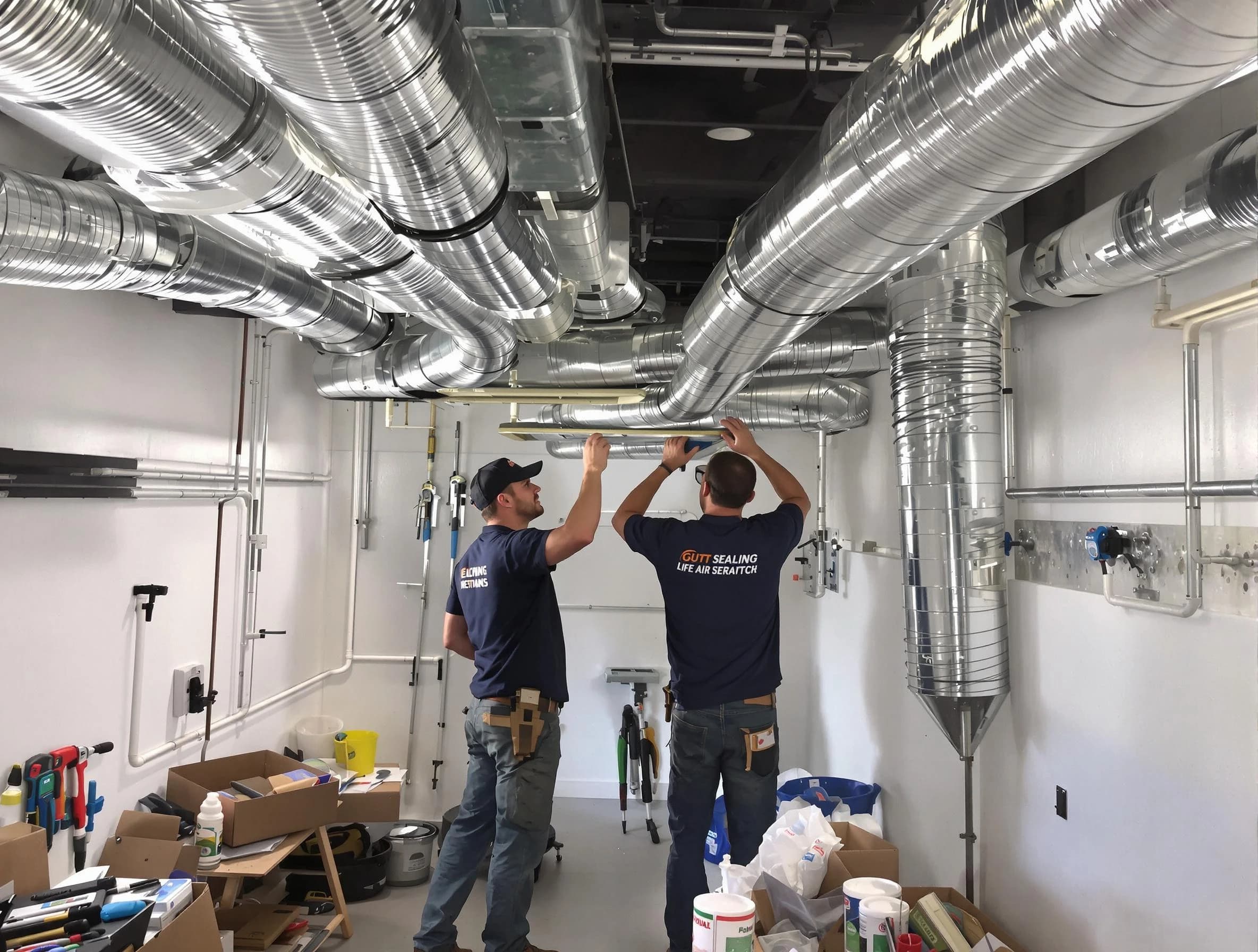 Yukon Air Duct Cleaning technician applying professional duct sealing solutions in Yukon