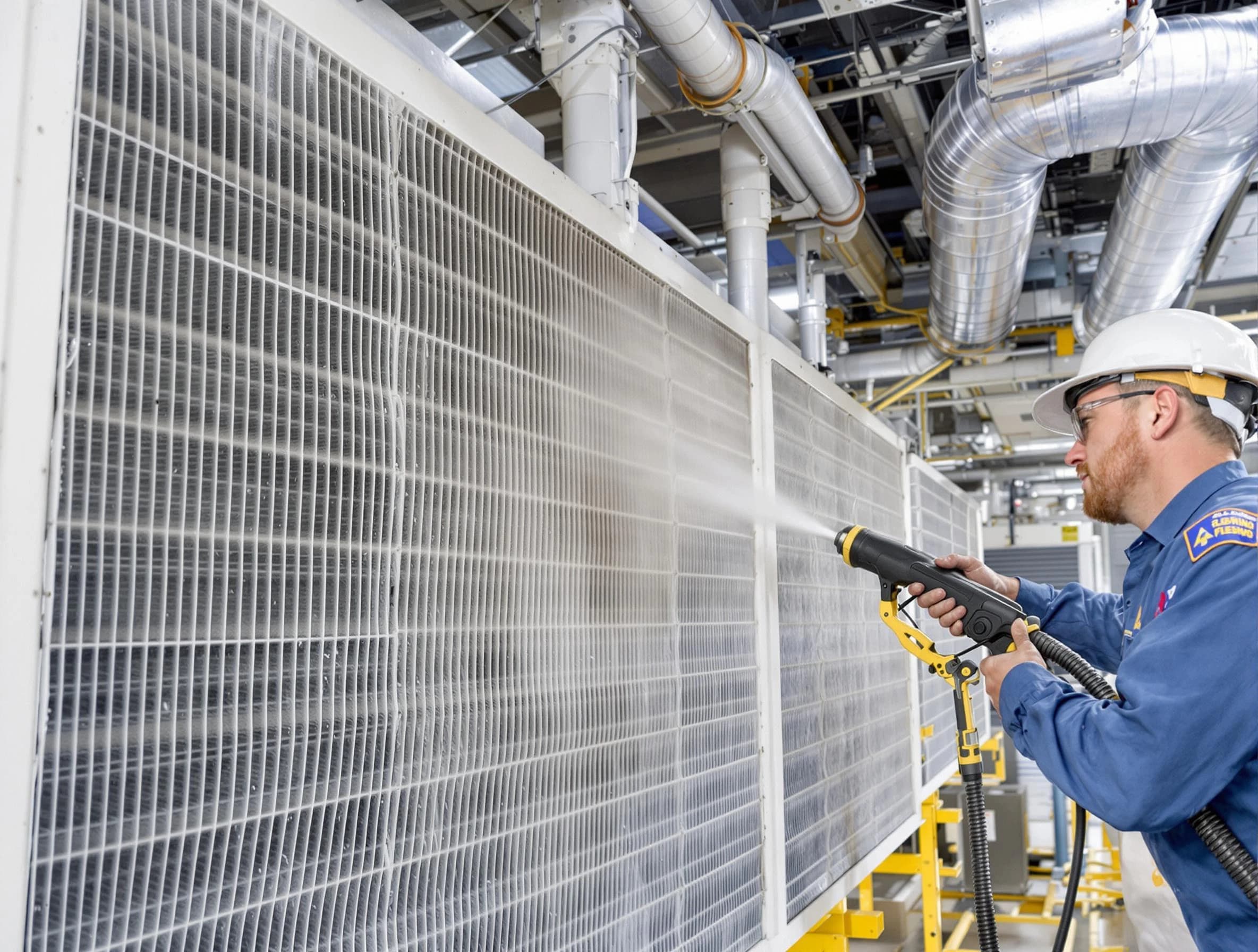 Professional commercial coil cleaning by Yukon Air Duct Cleaning in Yukon