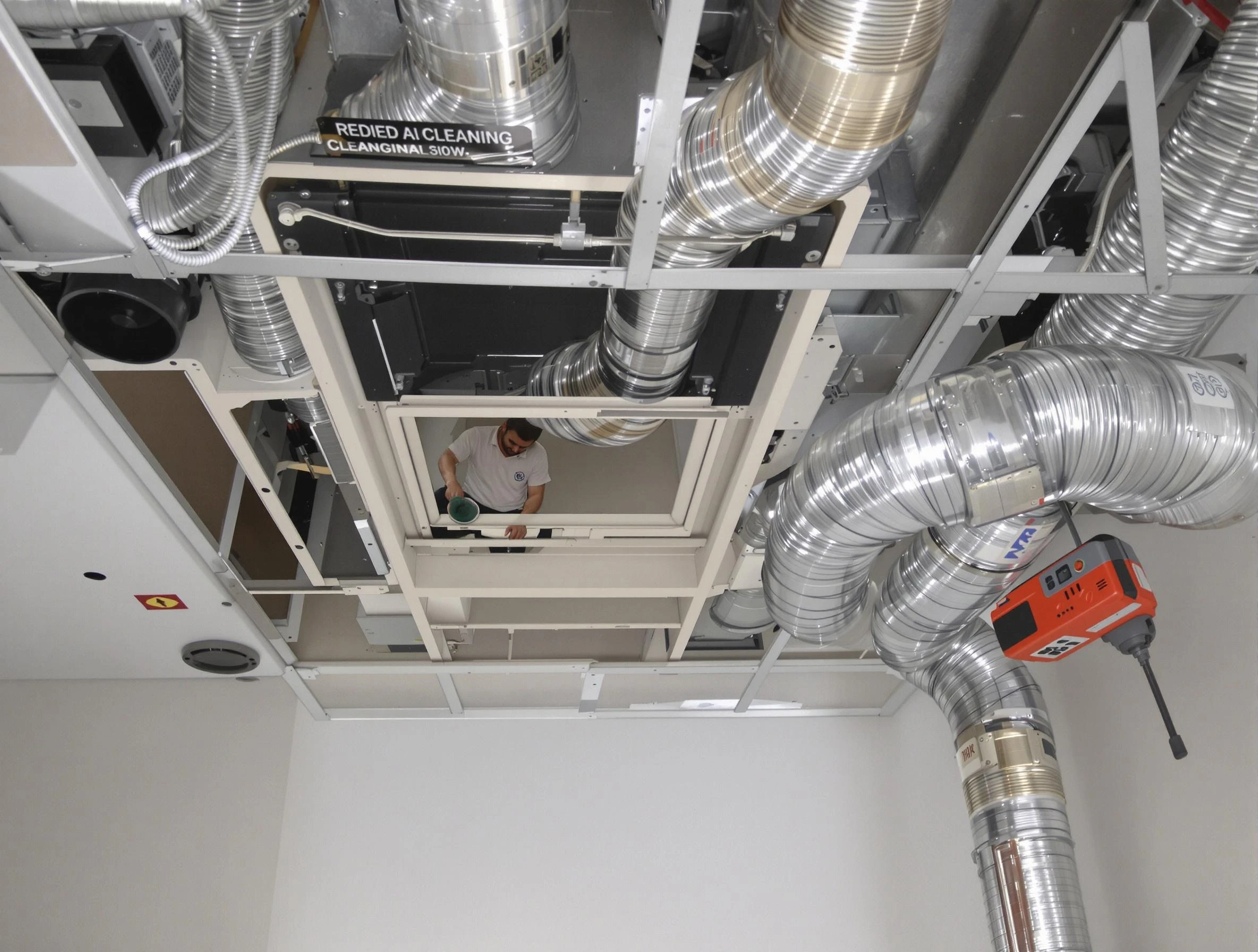 Yukon Air Duct Cleaning technician performing detailed central duct system cleaning in Yukon