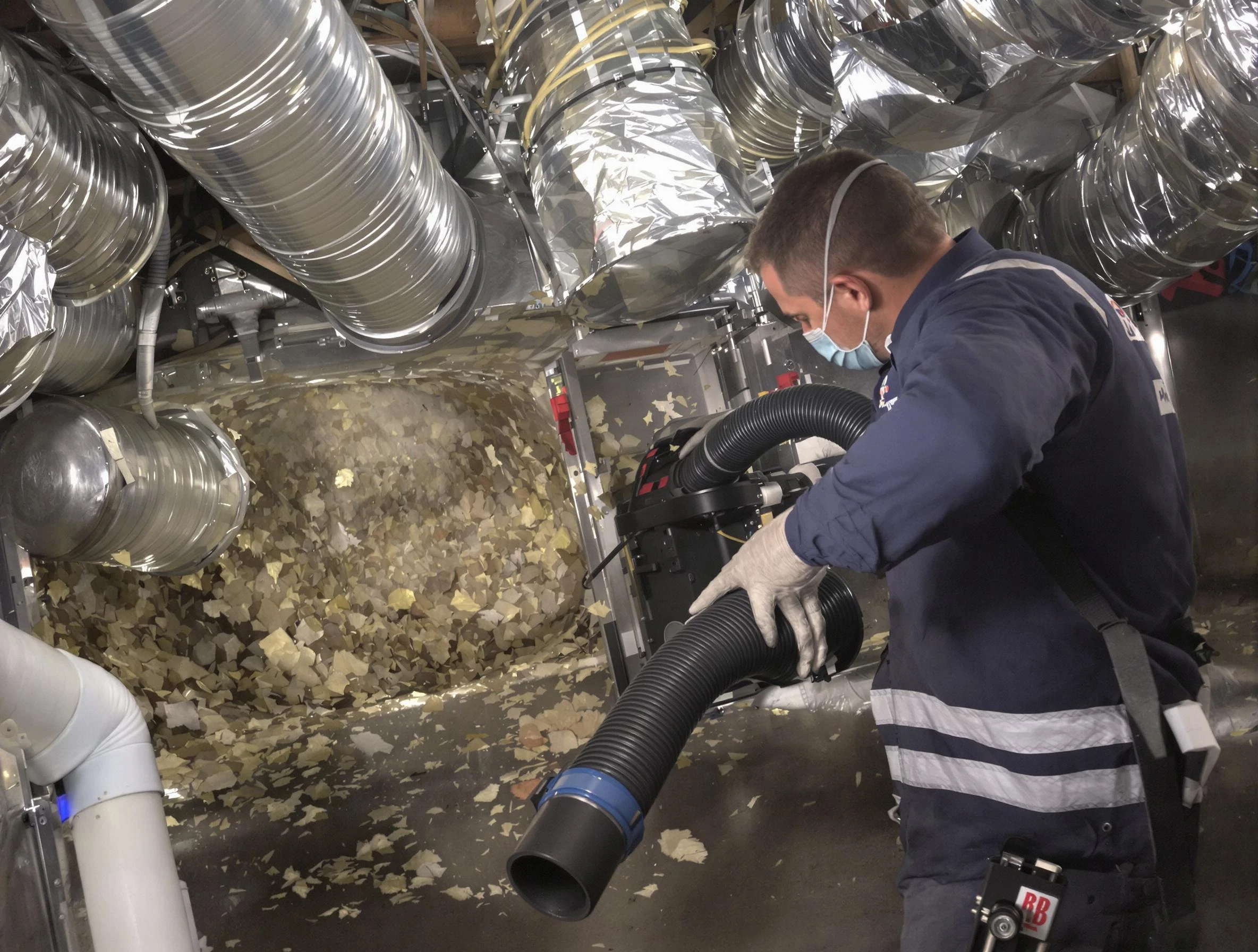 Yukon Air Duct Cleaning specialist operating negative pressure cleaning equipment for thorough duct maintenance in Yukon